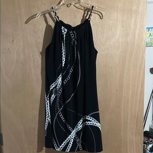NWT White House Black Market Black and White Spaghetti Strap Mini Sundress